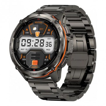 Смарт часовник KOSPET TANK T3 ULTRA Special Edition BLACK, водоустойчив, 1.43" AMOLED дисплей, 470 mAh батерия, 5 ATM IP69K, Метална и силиконова каишка, GPS