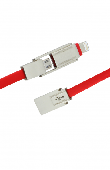 Luxo Sword Micro+Lightning USB Cable-Red