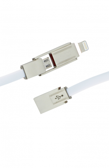 Luxo Sword Micro+Lightning USB Cable-White