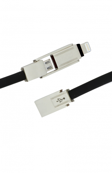 Luxo Sword Micro+Lightning USB Cable-Black
