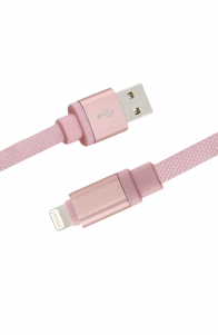 Luxo Canvas Lightning USB Cable	-Pink