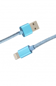Luxo Glitter Lightning USB Cable with MFI-Blue