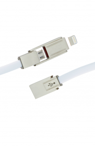 Luxo Sword Micro+Lightning USB Cable-White