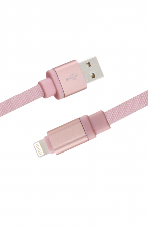 Luxo Canvas Lightning USB Cable	-Pink