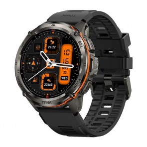 Смарт часовник KOSPET TANK T3 ULTRA BLACK, водоустойчив, 1.43" AMOLED дисплей, 470 mAh батерия, 5 ATM IP69K, силиконова каишка, GPS